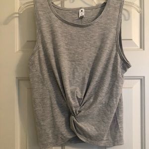 Light grey Yogalicious front twist tank top